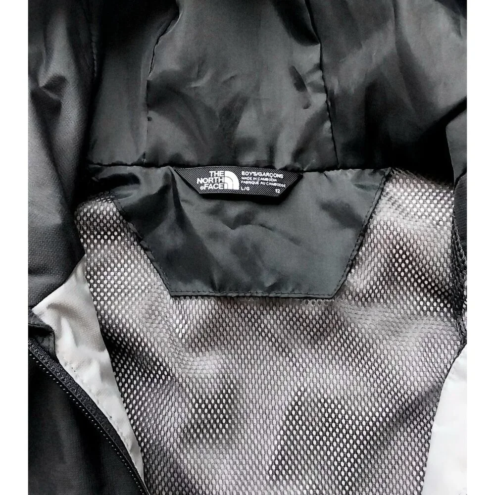 The North Face Antora Dryvent Waterproof Hooded Jacket Gray Black Boys Large 12 - Picture 5 of 7